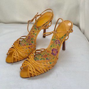 Aldo Leather Mustard Strappy Sandals Size 40 US/ 9